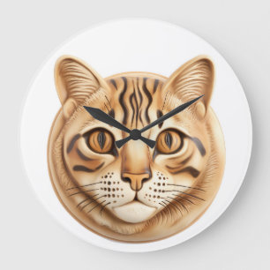 Relógio Grande Gato Bengal 3D Inspirado