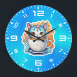 Relógio Grande Gato com café Mug-94678<br><div class="desc">Gato com café Mug-94678</div>