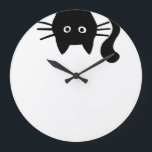Relógio Grande Gato Negro Engraçado<br><div class="desc">Relógio do legal Cat Lover</div>