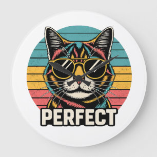 Relógio Grande Gato Perfeito e Legal – Óculos de Sol Retro Vintag