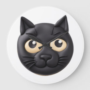 Relógio Grande Gato Preto 3D Inspirado