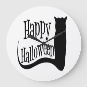 RELÓGIO GRANDE GATO PRETO "HELLOWEEN"
