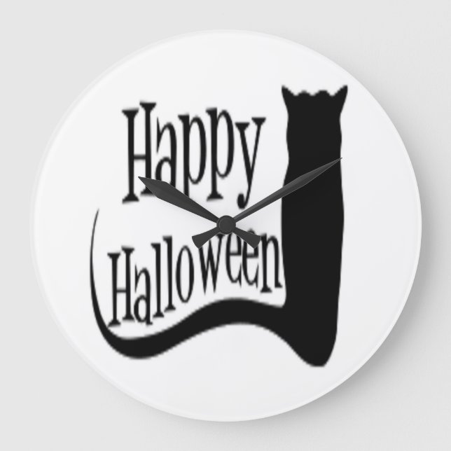 RELÓGIO GRANDE GATO PRETO "HELLOWEEN" (Frente)