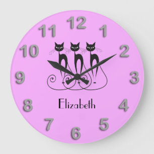 Relógio Grande Gato-preto, uma tripla engraçada