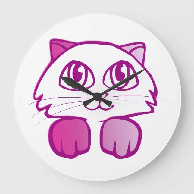 Relógio Grande Gato roxo (Frente)