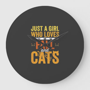 Relógio Grande Gatos de Outono Design de Halloween para Garotas q
