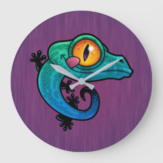 Relógio Grande Gecko de Cartoons Coloridos Bonitos
