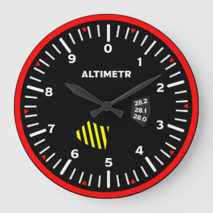 Relógio Grande Geek de Aviação do Piloto Altimetro