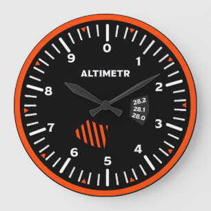 Relógio Grande Geek de Aviação do Piloto Altimetro