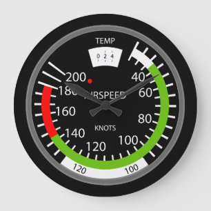 Relógio Grande Geek de aviação piloto com indicador de velocidade