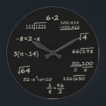 Relógio Grande Geek de matemática<br><div class="desc">O relógio perfeito para o geek ou professor de matemática em sua vida.</div>