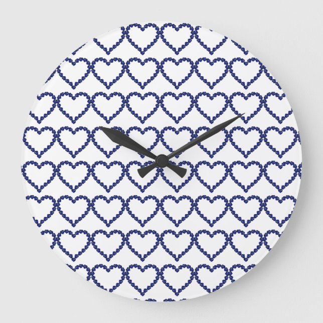 Relógio Grande Gemstone Sapphire Blue Heart (Frente)