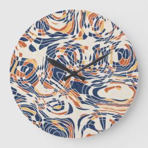 Relógio Grande geo de linha abstrato, padrão topográfico sem cost