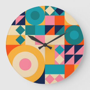 Relógio Grande Geometria Minimalista: Poster de Ilustração Vintag