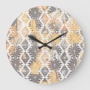 Relógio Grande Geométrica Boho Tribal: Padrão em Desconforto.