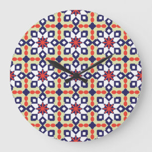Relógio Grande Geométrico clássico: Design Ornamental sem costura