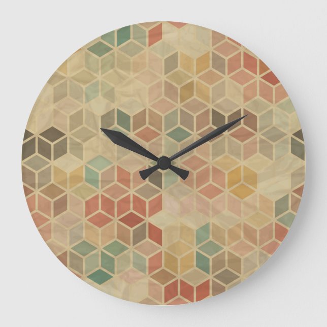 Relógio Grande Geométrico: Design sem costura (Frente)