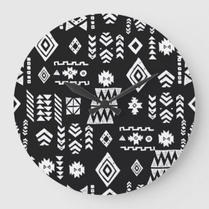 Relógio Grande Geométrico tribal: fundo sem costura na moda.