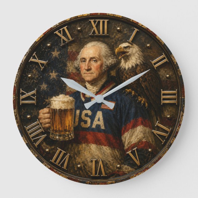 Relógio Grande George Washington Patriotic (Frente)