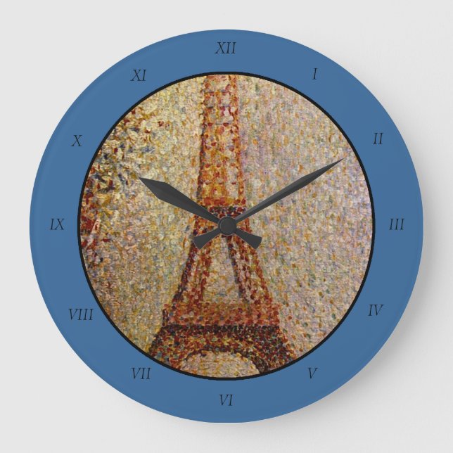 Relógio Grande Georges Seurat: A Torre Eiffel (1889) (Frente)