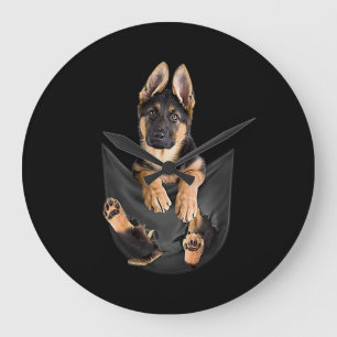 Relógio Grande german shepherd No Sopro De Cachorro Engraçado De