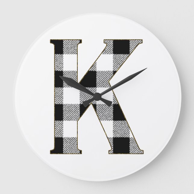 Relógio Grande Gingham Check K (Frente)