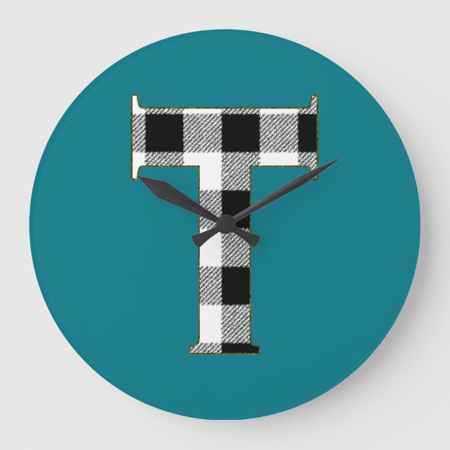 Relógio Grande Gingham Check T (Frente)
