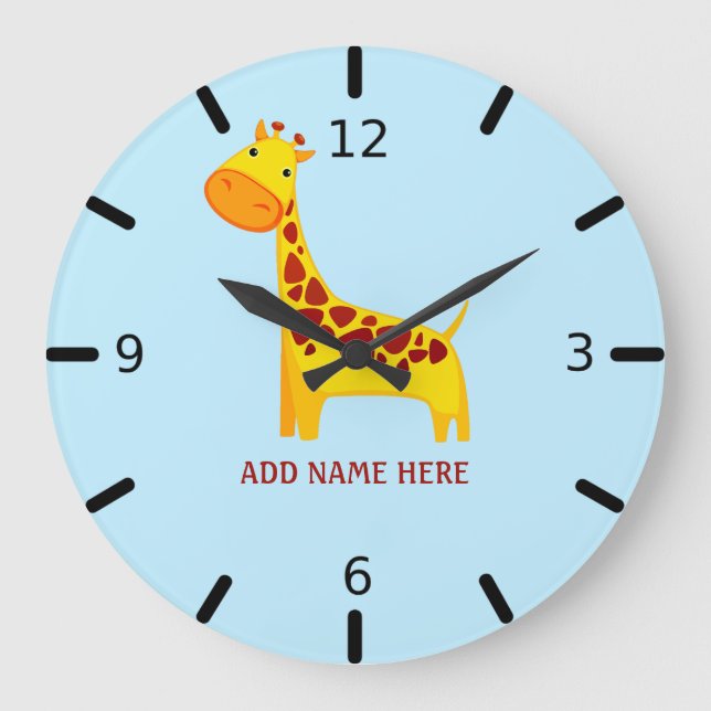 Relógio Grande Girafa Personalizada (Frente)