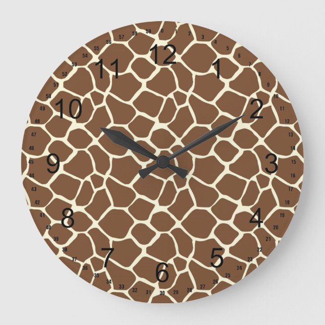 Relógio Grande Giraffe Impressão (Frente)