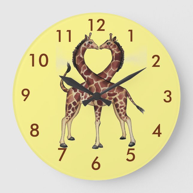 Relógio Grande Giraffe Love clock (Frente)