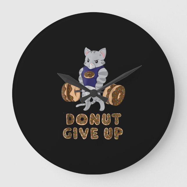 Relógio Grande Giro de Rosquinha de Elevação de Gato (Frente)