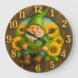 Relógio Grande Gnome Sunshine Elf Garden Clock