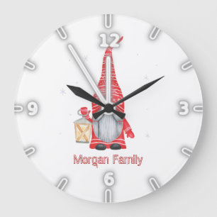 Relógio Grande Gnomo Adorável Flocos de Neve Natal