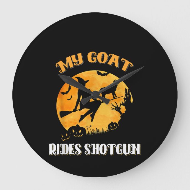 Relógio Grande Goat Shotgun Scary Halloween (Frente)