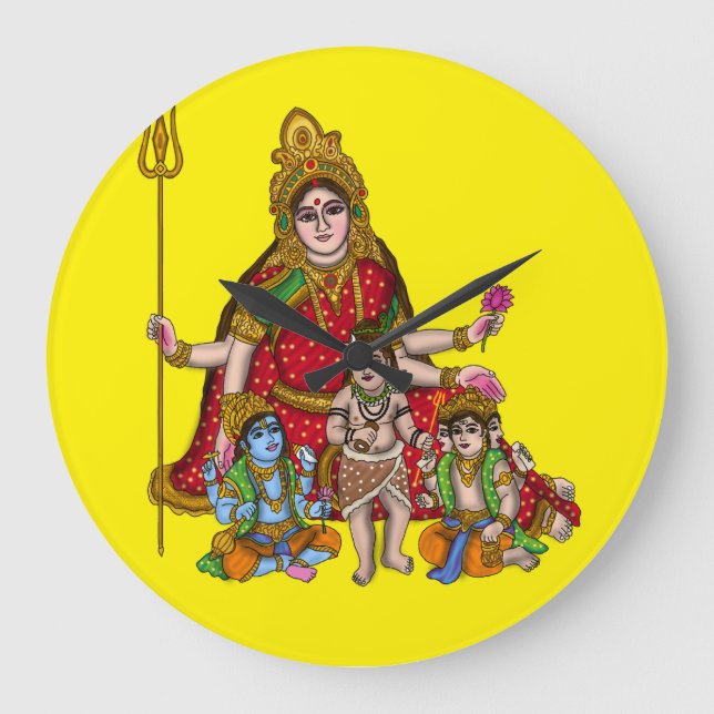 Relógio Grande Goddess Durga Wall Clock (Frente)