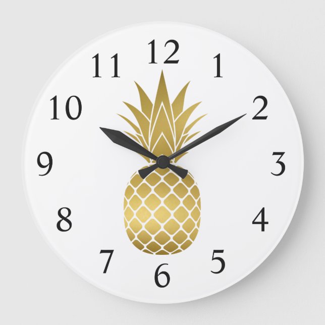 Relógio Grande Gold Pineapple Large Clock (Frente)