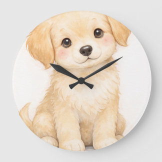 Relógio Grande Golden Retriever Puppy Nursery Wall decor |