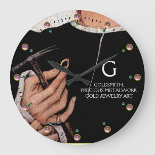 RELÓGIO GRANDE GOLDSMITH,METALWORKER DE PRECIOSO,ARTE JOIA DOURAD