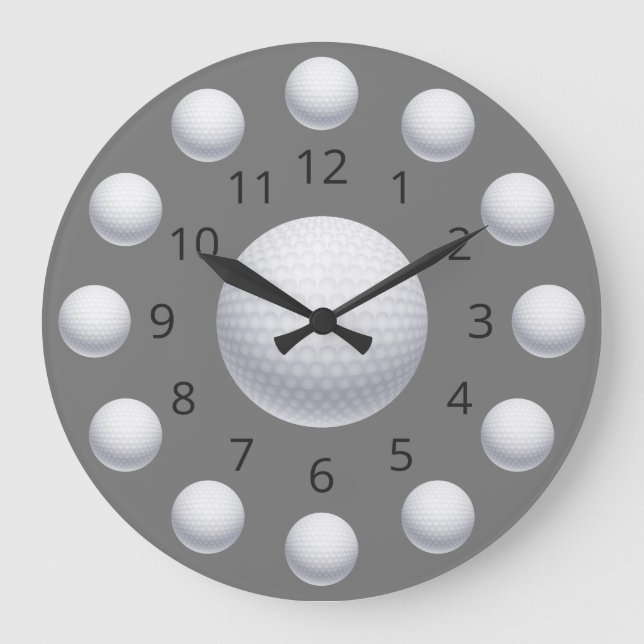 Relógio Grande Golf Ball Atom Clock com Números (Frente)