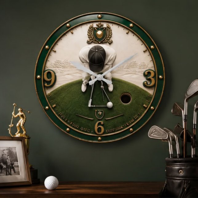 Relógio Grande Golf Putting Golfer Gift (Criador carregado)