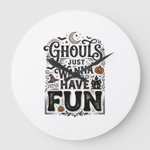 Relógio Grande Golos só Querem se Divertir no Halloween Design Ve