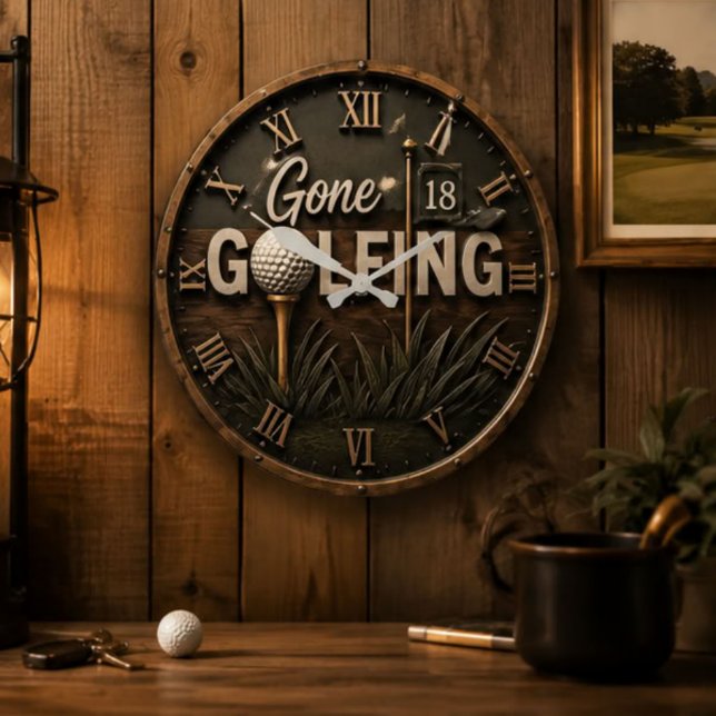 Relógio Grande Gone Golfing Funny Golf Lover Gift  (Criador carregado)