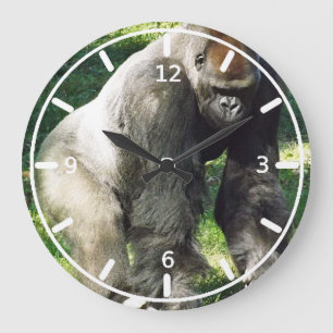 Relógio Grande Gorila masculino da planície do Silverback que