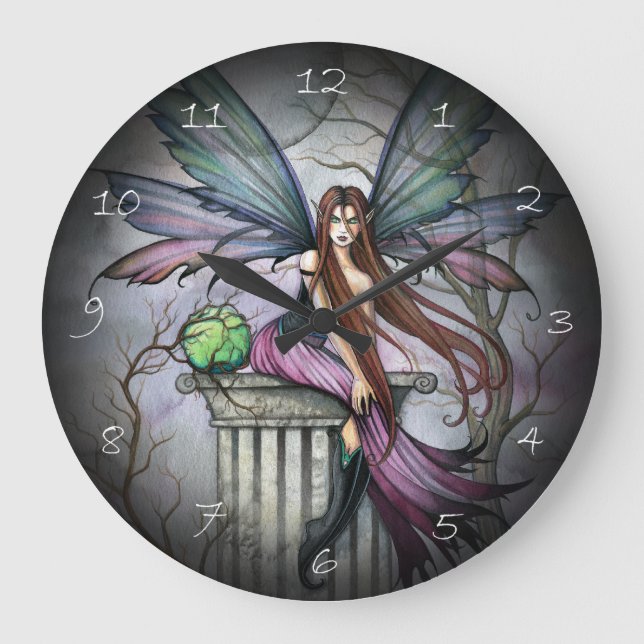 Relógio Grande Gótica Fada Fantasia Art Wall Clock (Frente)