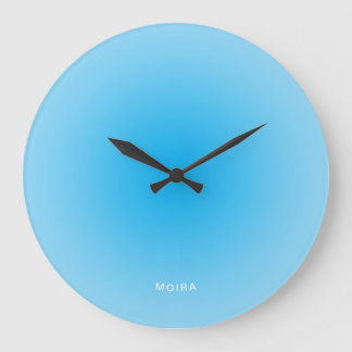 Relógio Grande Gradiente Radial Azul Bebê Azure