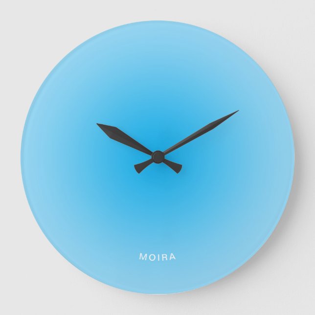 Relógio Grande Gradiente Radial Azul Bebê Azure (Frente)