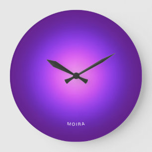 Relógio Grande Gradiente Radial Rosa Roxo
