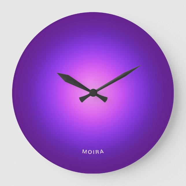 Relógio Grande Gradiente Radial Rosa Roxo (Frente)