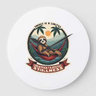Relógio Grande Gráfico de passeio retrô vintage dinossauro pregui