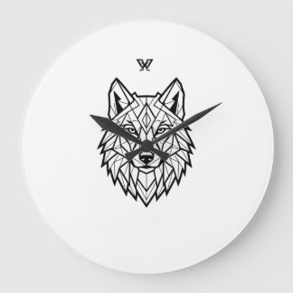 Relógio Grande Gráfico do Lobo Selvagem | Camiseta do Lobo do Des